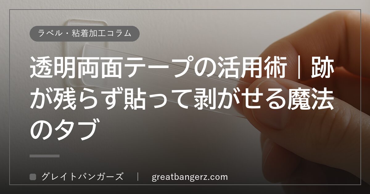 透明両面テープの活用術|跡が残らず貼って剥がせる魔法のタブ