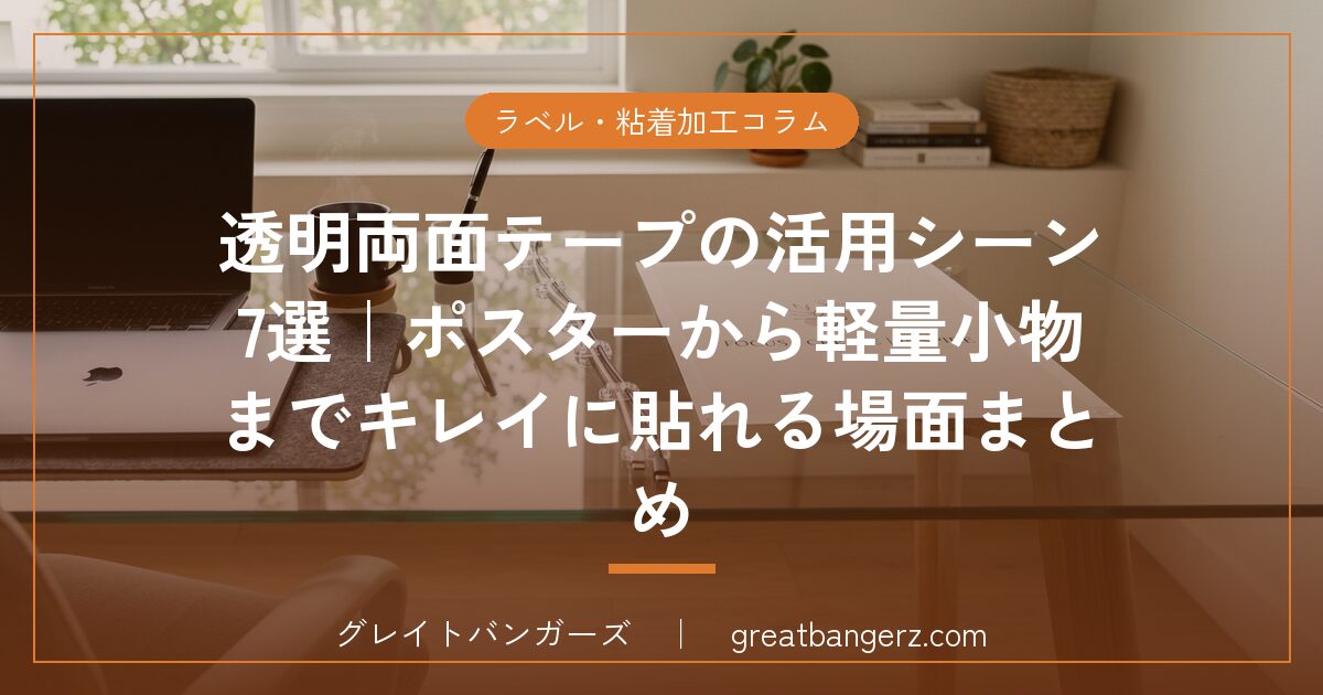 透明両面テープの活用シーン7選|ポスターから軽量小物までキレイに貼れる場面まとめ